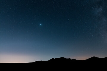 Beautiful starry night . Astronomical background. 