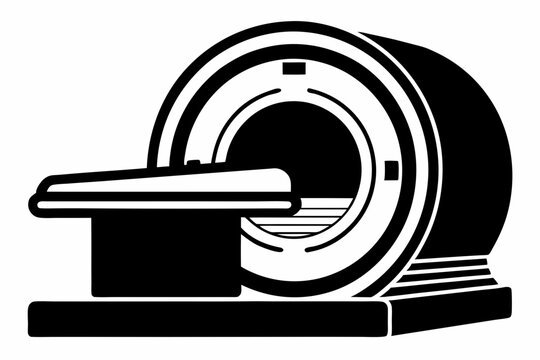 black and white mri scanner machine clip art preview