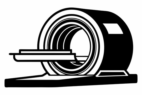 black and white ct scanner machine clip art preview