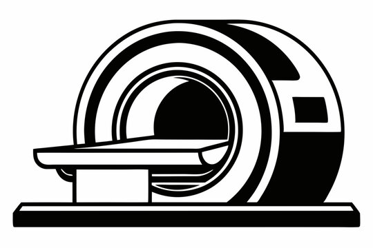 black and white mri scanner machine clip art preview