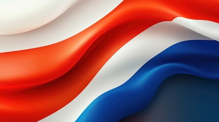 Fototapeta premium Elegant Swirls of the Dutch Flag: A Study in Color and Movement in Fabric