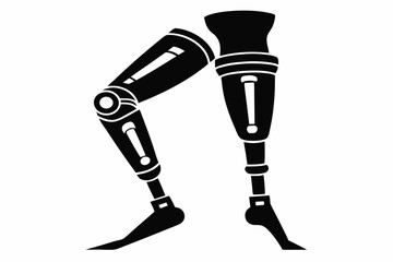 prosthetic limbs line art silhouette vector illustration