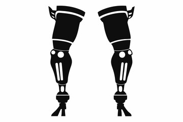 prosthetic limbs line art silhouette vector illustration