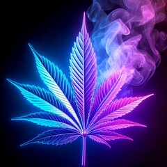 Leuchtendes Cannabis Blatt 