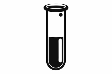 test tube line art silhouette vector illustration