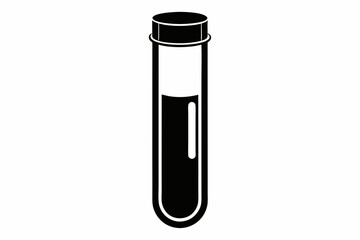 test tube line art silhouette vector illustration