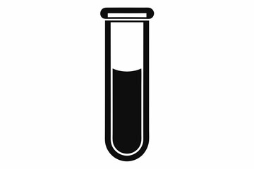 test tube line art silhouette vector illustration