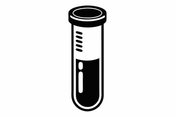 test tube line art silhouette vector illustration
