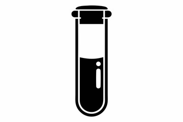 test tube line art silhouette vector illustration