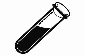 test tube line art silhouette vector illustration