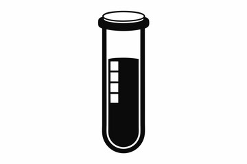 test tube line art silhouette vector illustration