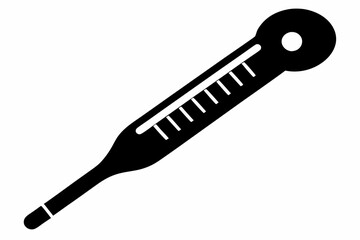 thermometer line art silhouette vector illustration