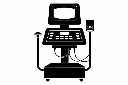 recommend clip art: ultrasound machine line art silhouette vector illustration