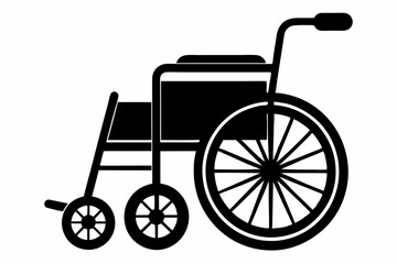 wheelchair line art silhouette vector illustration