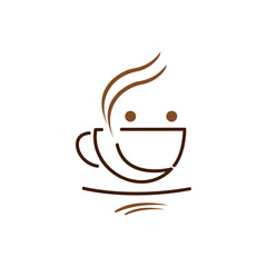 Vector illustration of smile cup coffee