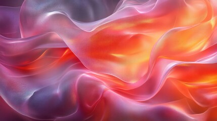 Obraz premium Abstract swirling fabric, sunset glow, digital art, website banner