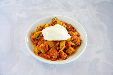 Traditional Turkish food; eggplant meze (Turkish name; saksuka)
