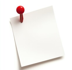 A white sticky note with a red push pin