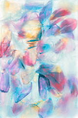 Kwiatowe tło, tulipany w lodzie, mrożone kwiaty, tapeta.  © Elżbieta Kaps