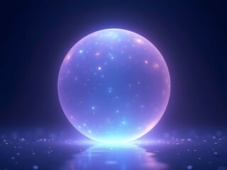 Obraz premium Glowing Purple Sphere Abstract Cosmic Background