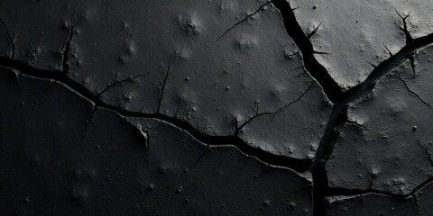 Obraz premium Dark Cracked Surface Texture Abstract Background of Deep Shadows and Jagged Fractures