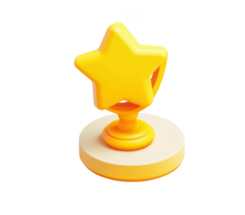 3D Rendered Cartoon Gold Trophy Isolated or PNG