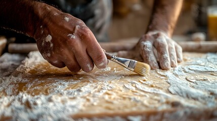 malarstwo, pędzel, obraz, artysta, pasja, ręce, zbliżenie, tw&oacute;rczość, malowanie, sztuka, kreatywność, kolor, detale farby, pędzle, sztuka rękodzielnicza, malowanie na pł&oacute;tnie, artystyczny proces, tech