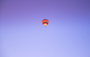Hot air balloon in the clear sky of Cappadocia, Turkey