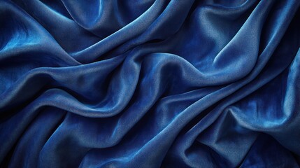 Obraz premium Blue silk fabric draped, textured background