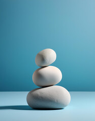 zen minimalist display smooth stone stack - calming wellness decor