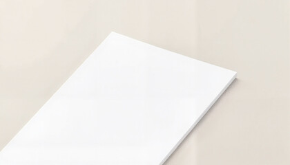 Blank white sheet of paper on beige background
