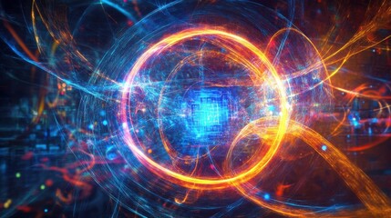 Quantum Processor Glowing under Swirling Binary Hol binary hol-a-3-standard vx.jpeg