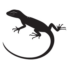 Black Gecko Symbol – Nature & Wildlife Vector Art