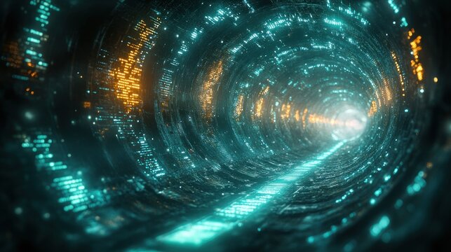 Futuristic Bioinformatics and Genomics Research Concept with Glowing DNA Double Helix in Cyberpunk Style