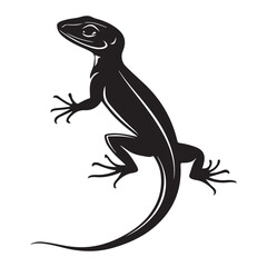 Obraz premium Tropical Reptile Vector – Exotic Animal Silhouette