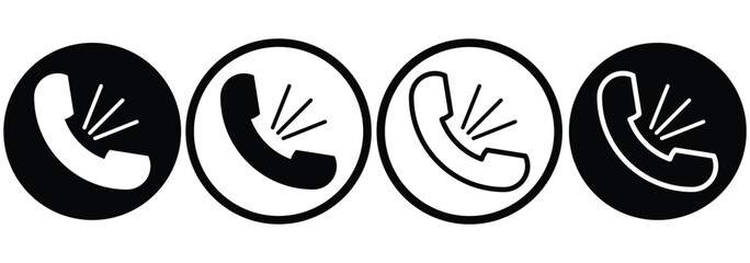 Incoming, outgoing, decline and missed call phone icon vector design. Phone icon collection. call, contact. flat call. call receive and decline icon. Answer and decline phone buttons. Design eps 10