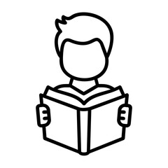 Adult reading Outline Style Icon