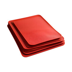 Red Silicone Baking Mats with Non-Stick Surfaces Isolated on Transparent Background