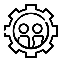 family management cut line icon