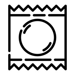 pack a condom cut line icon