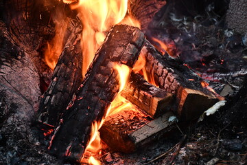 Outdoor camp fire
