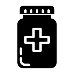 Obraz premium medicine bottle glyph icon