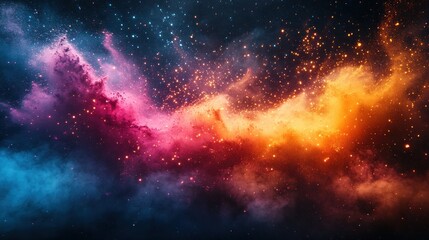 Fototapeta premium Colored Dust Explosion Abstract Movement Texture Glowing Background