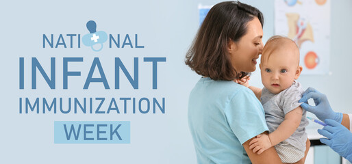 Pediatrician vaccinating little baby in clinic