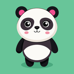 Cute panda vector cartoon illustration