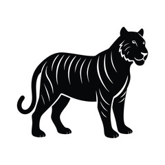 silhouette vector illustration of a tiger