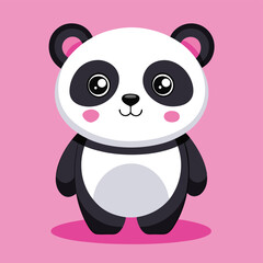 Cute panda vector cartoon illustration