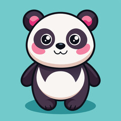 Cute panda vector cartoon illustration