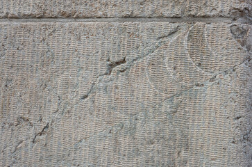 Fossil pattern on limestone surface, Prehistoric mollusk Endoceras extinct genus of large, straight shelled cephalopods (Ordovician 470 to 443 million years ago), Ancient petrified invertebrate