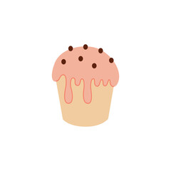 Hand drawn Easter cupcake illustration